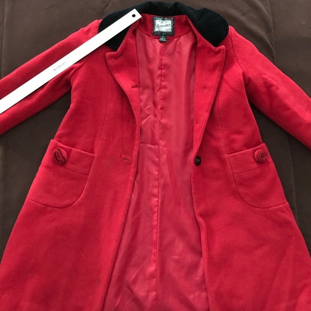 Girl Rothschild peacoat size 6 Red